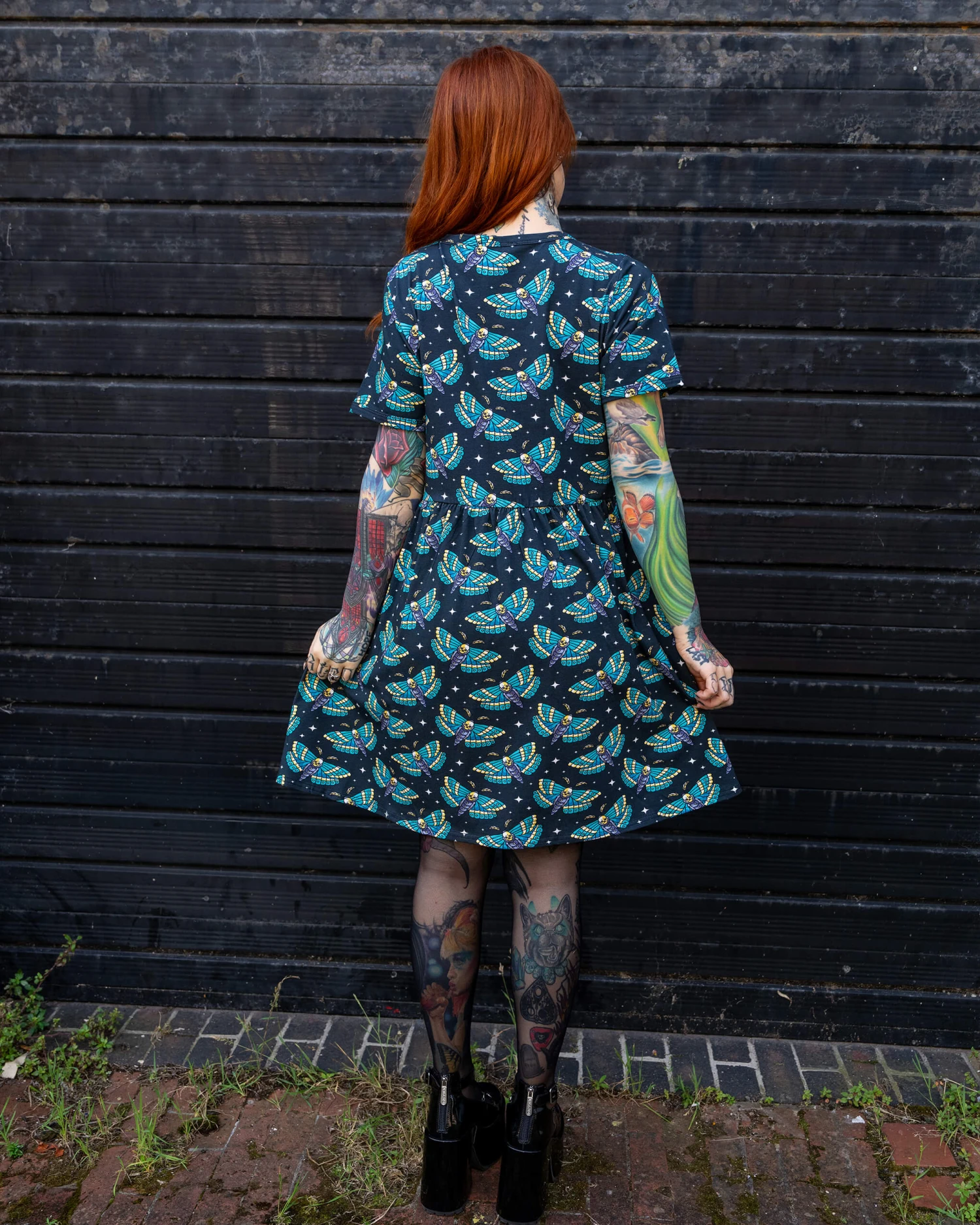 Death Head Moth Oversized Smock Dress - Run & Fly 4 Death Head Moth Oversized Smock Dress - Run & Fly - Image 2