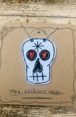 Skull Glitter Necklace - Bumblebee Design Treasures