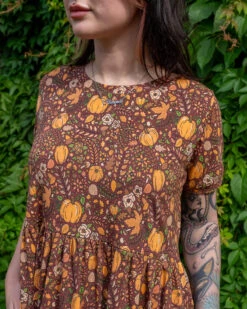 Autumn Pumpkin Oversized Smock Dress - Run & Fly -HELL BUNNY SHOP oversizedsmockpumpkin4
