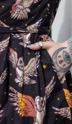 What A Hoot Owl Belted Tea Dress With Pockets - Run & Fly [Last Available] -HELL BUNNY SHOP owltea3 720x 57529811 0f0f 4a18 ae20 458f4eb951da