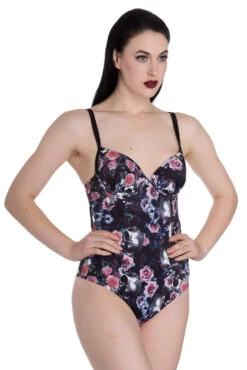 Morgan Skull & Roses Swimsuit - Hell Bunny