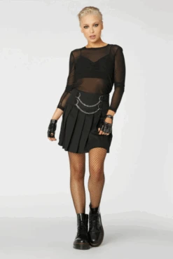 Punk Chain Pleated Skirt - Dangerfield