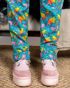 Rainbow Dinosaurs Stretch Twill Dungarees - Run & Fly -HELL BUNNY SHOP rainbowdino4 1