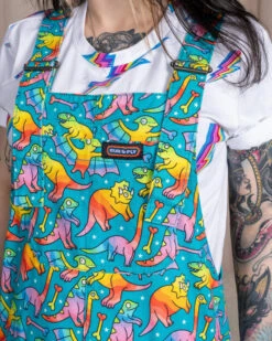 Rainbow Dinosaurs Stretch Twill Dungarees - Run & Fly -HELL BUNNY SHOP rainowdino5 1 a1ee1ea6 baa5 4e6d bd13 0abb7335470b