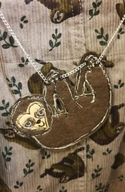 Sloth Felt Necklace - Bumblebee Design Treasures