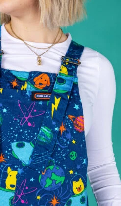 Dogs In Space Dungarees - Run & Fly -HELL BUNNY SHOP space4 1