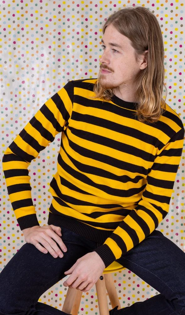 Yellow And Black Striped Jumper - Run & Fly 4 Yellow And Black Striped Jumper - Run & Fly - Image 2
