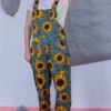 Blue Sunflower Dungarees - Run & Fly -HELL BUNNY SHOP sunflowerdung2