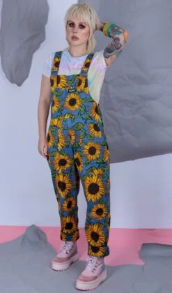 Blue Sunflower Dungarees - Run & Fly