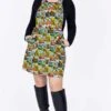 Tarot Dinosaurs Stretch Twill Pinafore Dress - Run & Fly