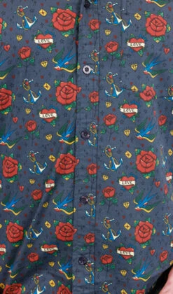 Retro Old School Tattoo Print Short Sleeve Shirt - Run & Fly -HELL BUNNY SHOP tattooshirt 4 394x fa4ae49f 21ca 4f2c bf9c 3b09e11c5e39